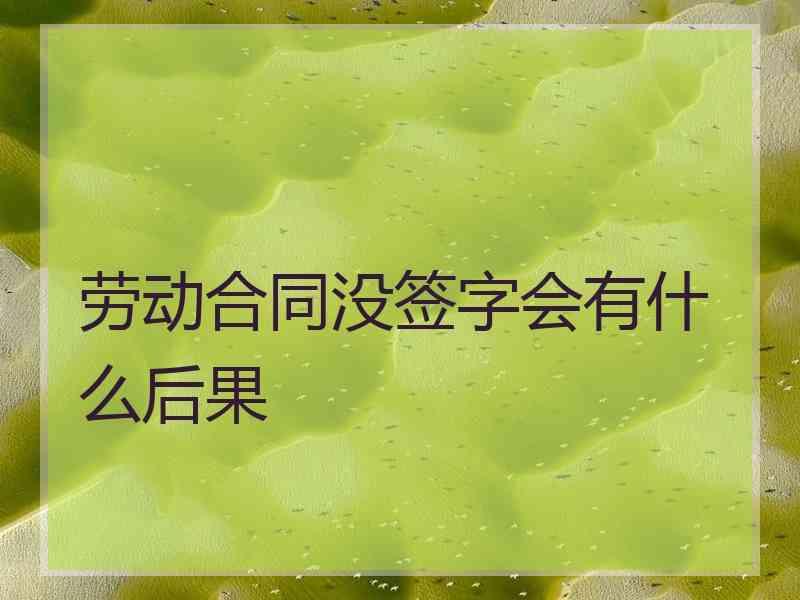 劳动合同没签字会有什么后果