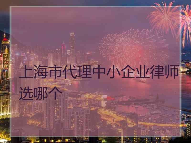上海市代理中小企业律师选哪个
