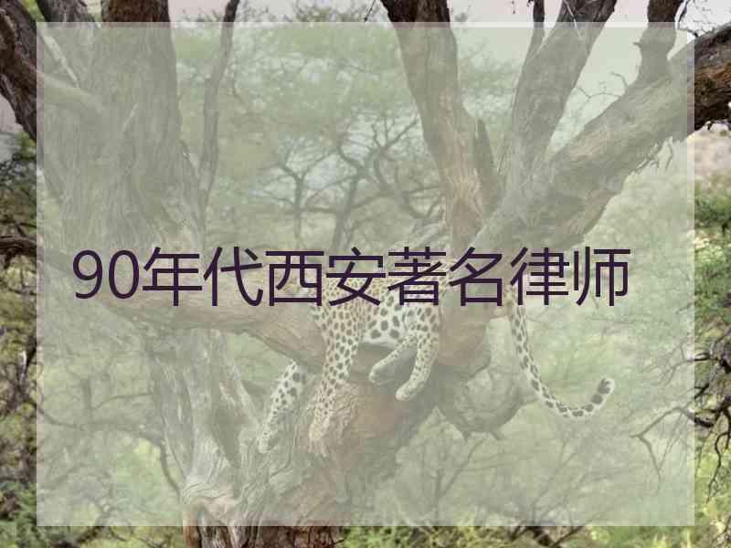 90年代西安著名律师