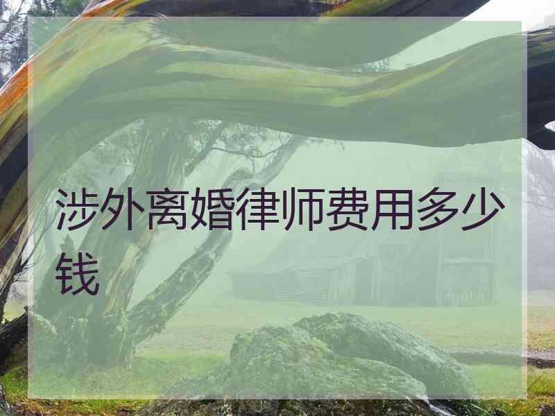 涉外离婚律师费用多少钱