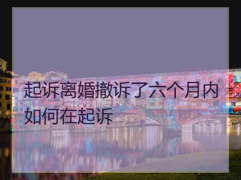 起诉离婚撤诉了六个月内如何在起诉