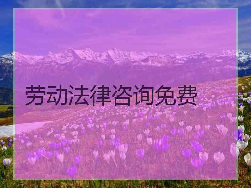 劳动法律咨询免费