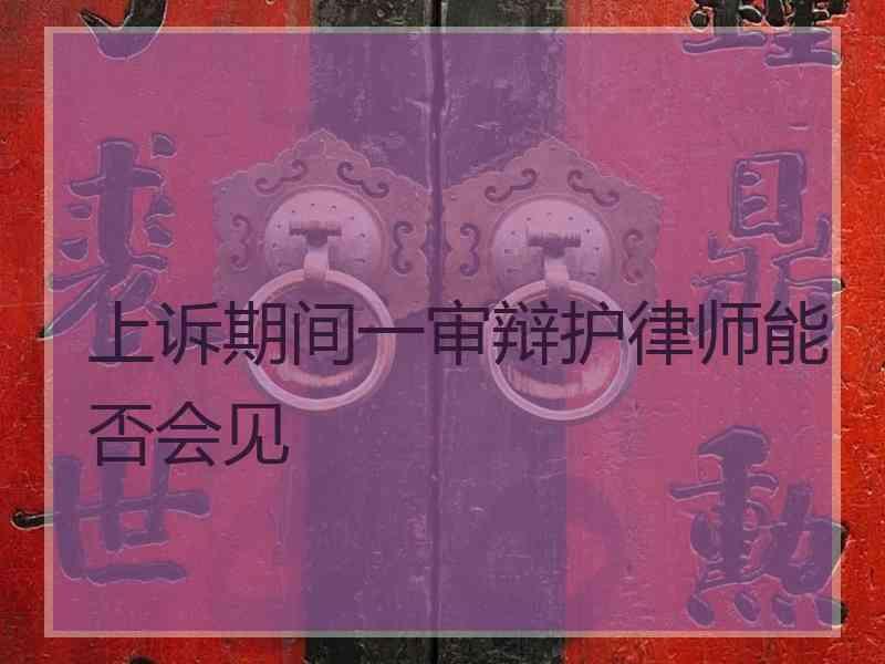 上诉期间一审辩护律师能否会见