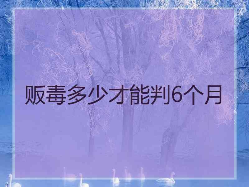 贩毒多少才能判6个月