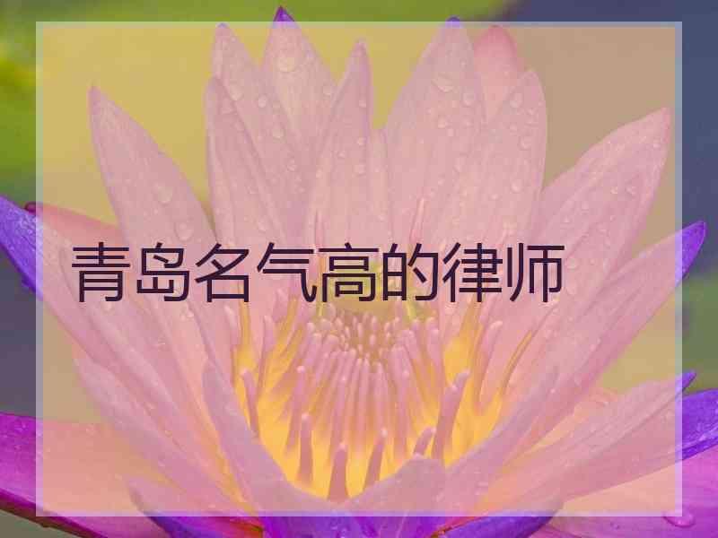 青岛名气高的律师