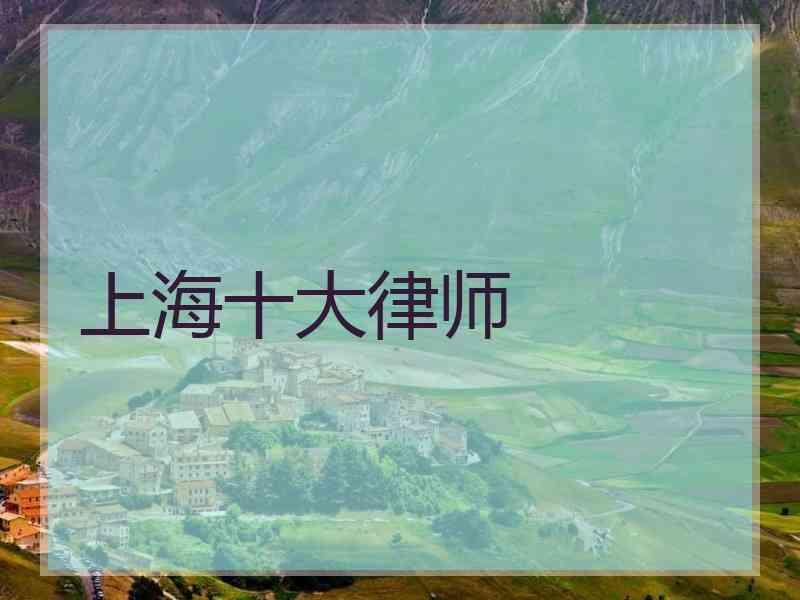 上海十大律师