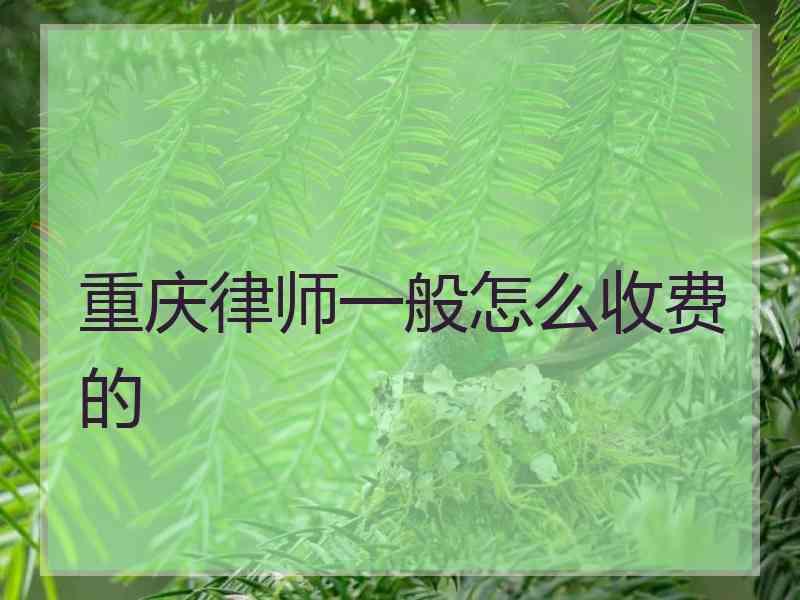 重庆律师一般怎么收费的