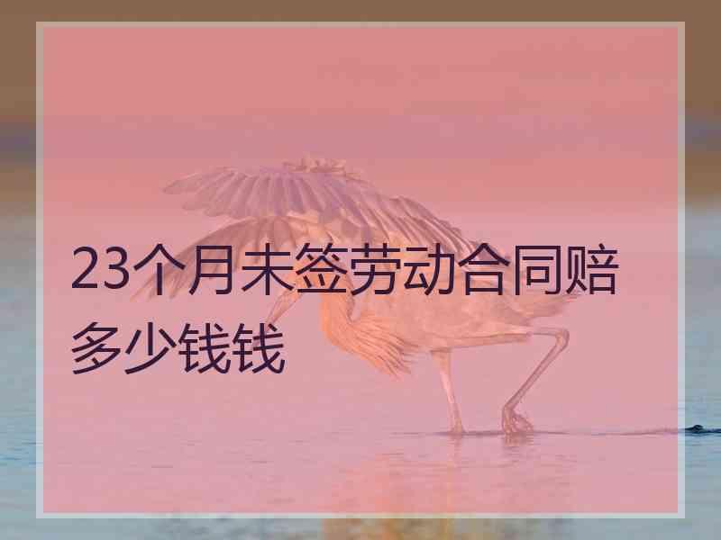 23个月未签劳动合同赔多少钱钱