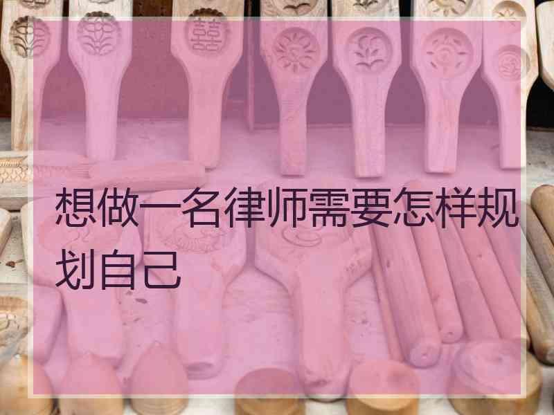 想做一名律师需要怎样规划自己