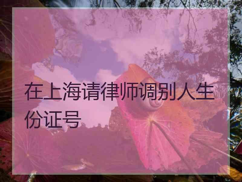 在上海请律师调别人生份证号