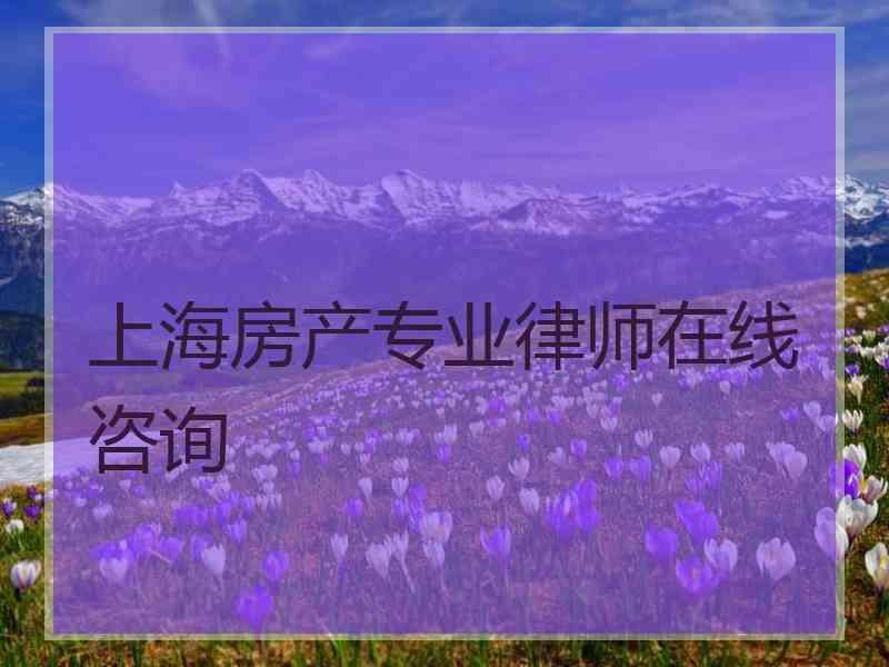 上海房产专业律师在线咨询