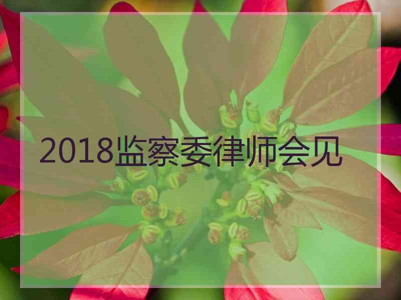 2018监察委律师会见