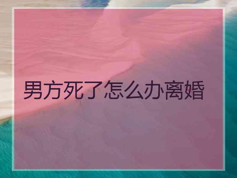 男方死了怎么办离婚