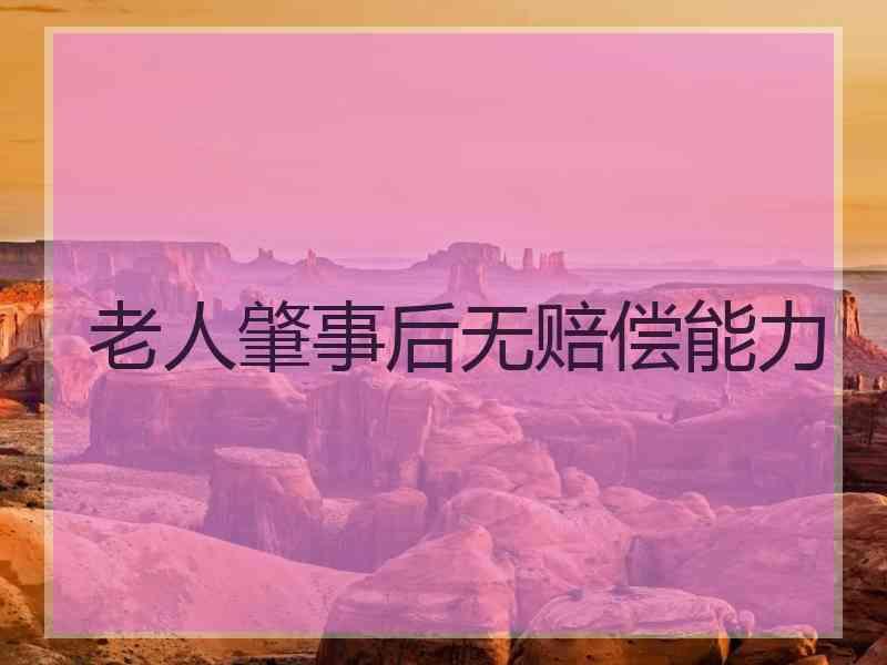 老人肇事后无赔偿能力
