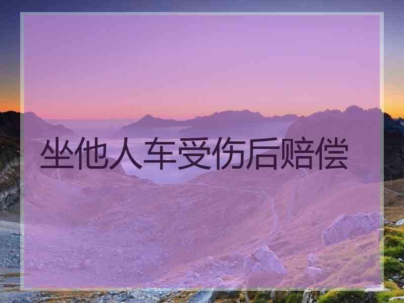 坐他人车受伤后赔偿