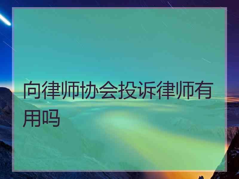 向律师协会投诉律师有用吗