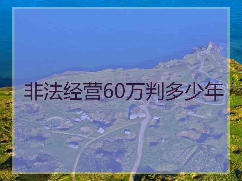 非法经营60万判多少年