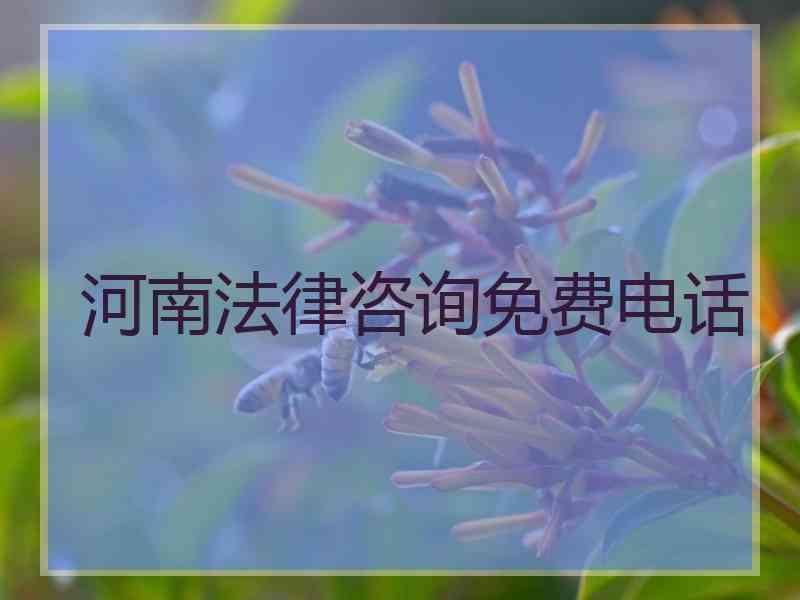 河南法律咨询免费电话