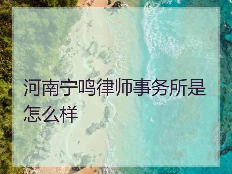 河南宁鸣律师事务所是怎么样