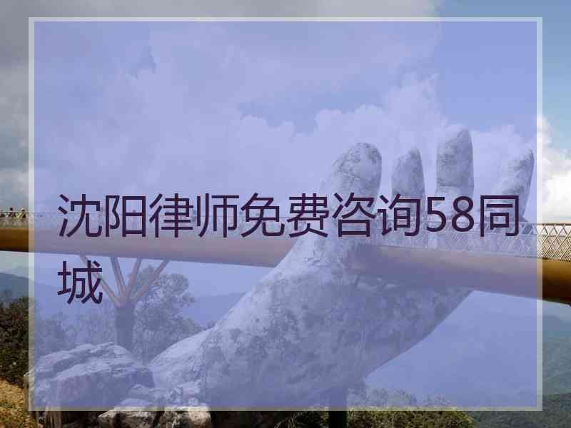 沈阳律师免费咨询58同城