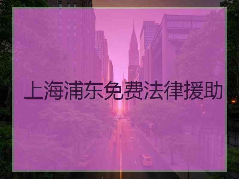 上海浦东免费法律援助