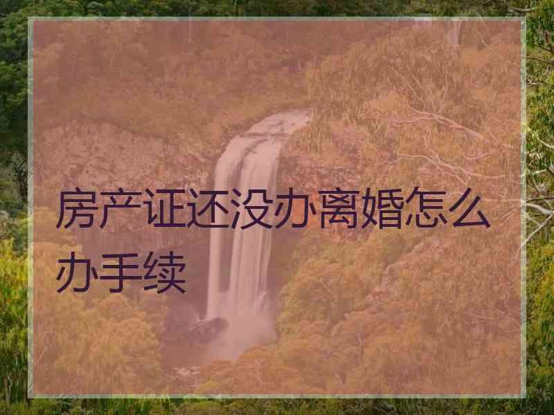 房产证还没办离婚怎么办手续