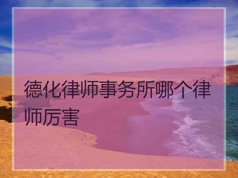 德化律师事务所哪个律师厉害