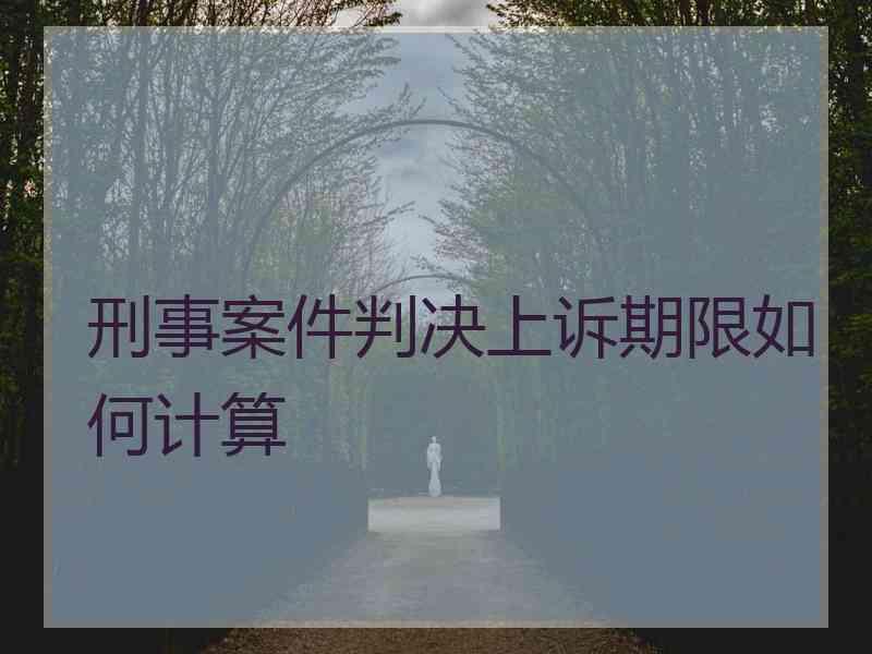 刑事案件判决上诉期限如何计算