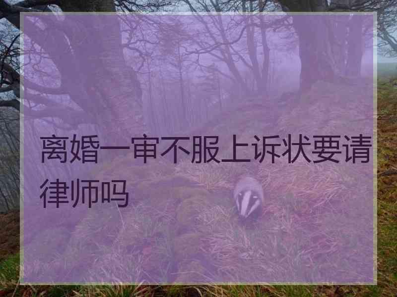 离婚一审不服上诉状要请律师吗