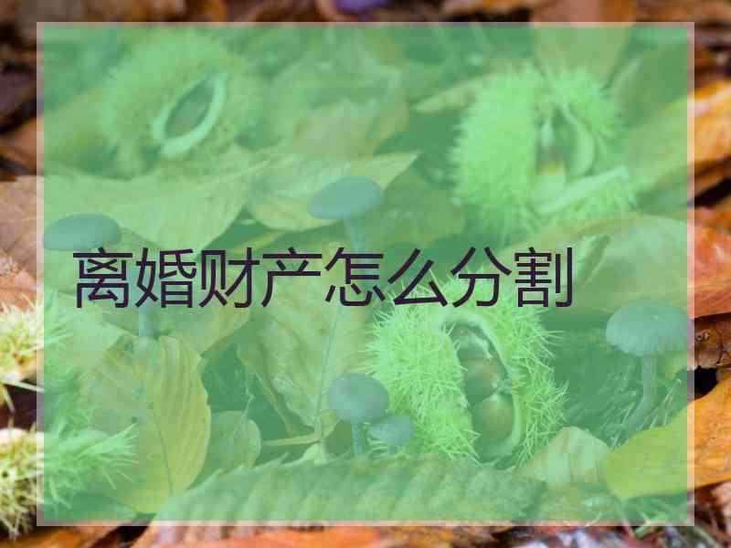 离婚财产怎么分割