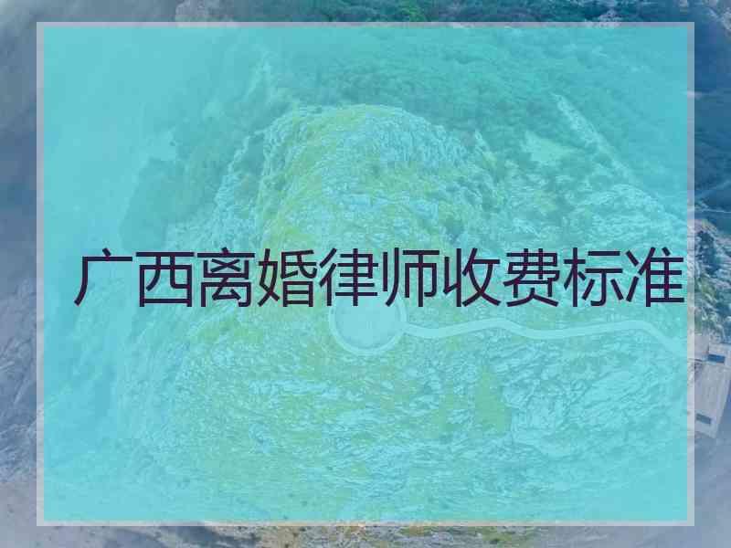 广西离婚律师收费标准