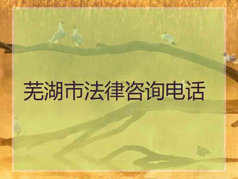 芜湖市法律咨询电话