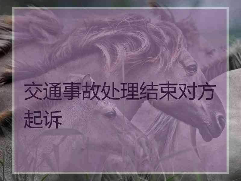 交通事故处理结束对方起诉