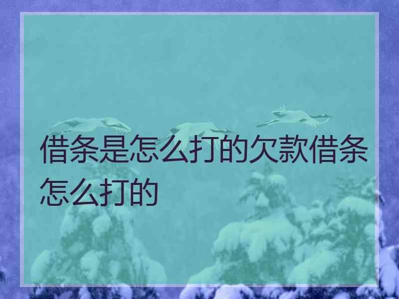 借条是怎么打的欠款借条怎么打的