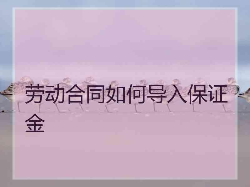 劳动合同如何导入保证金