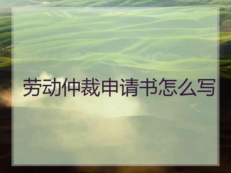 劳动仲裁申请书怎么写