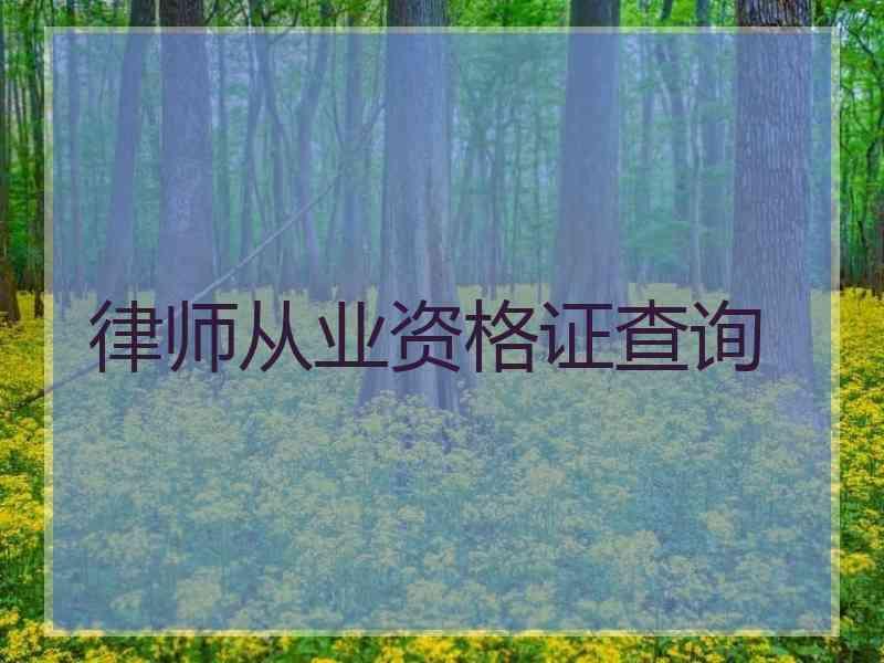 律师从业资格证查询