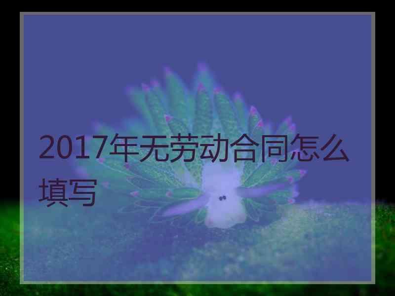 2017年无劳动合同怎么填写