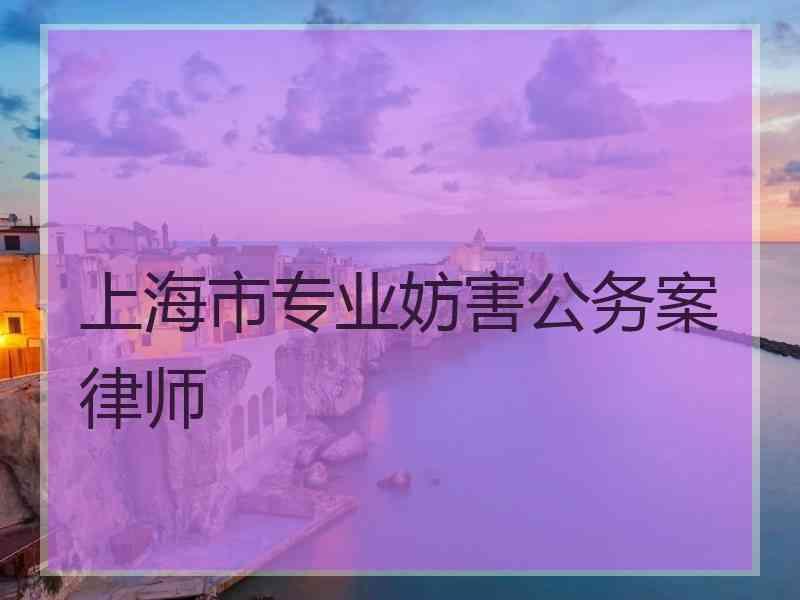 上海市专业妨害公务案律师