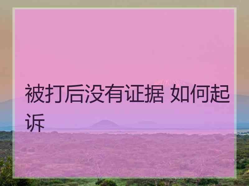 被打后没有证据 如何起诉