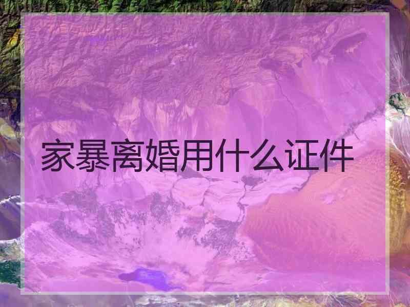 家暴离婚用什么证件