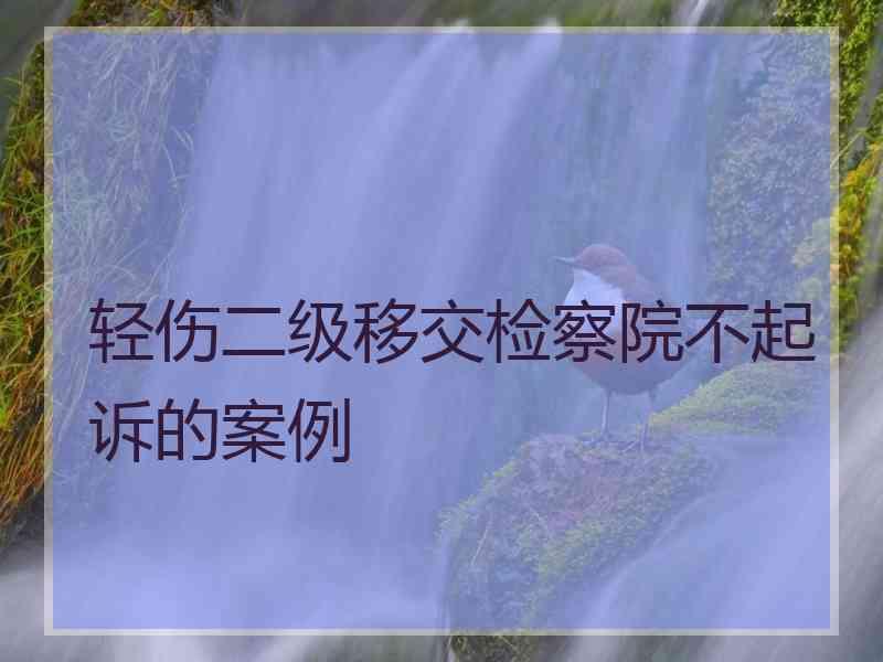 轻伤二级移交检察院不起诉的案例