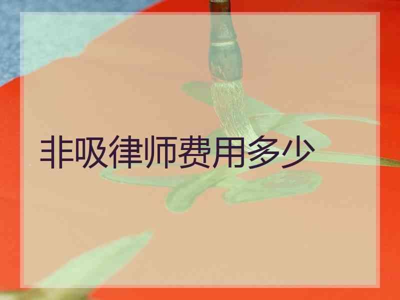 非吸律师费用多少