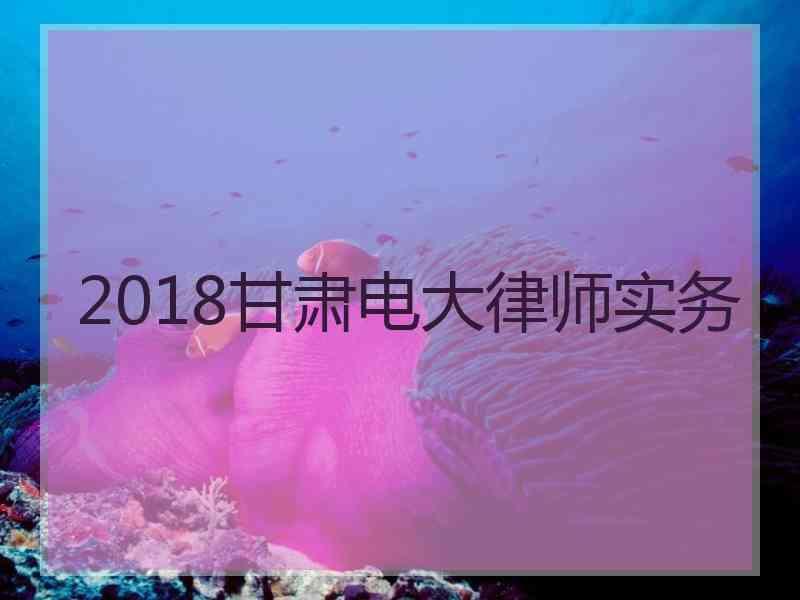 2018甘肃电大律师实务