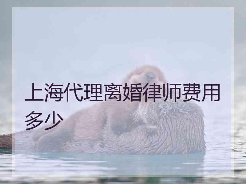 上海代理离婚律师费用多少