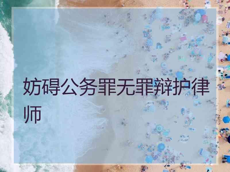 妨碍公务罪无罪辩护律师