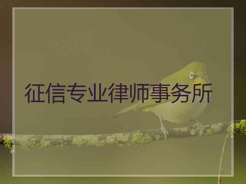 征信专业律师事务所