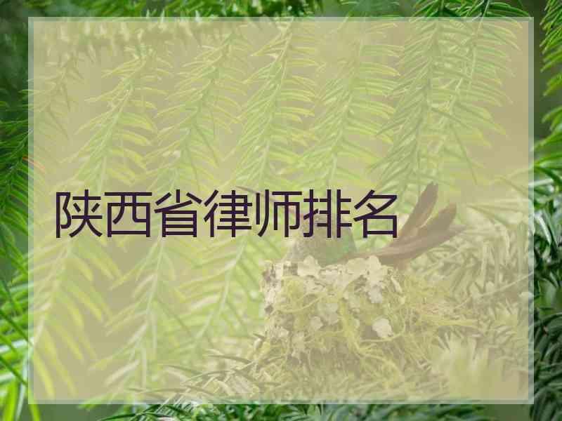 陕西省律师排名
