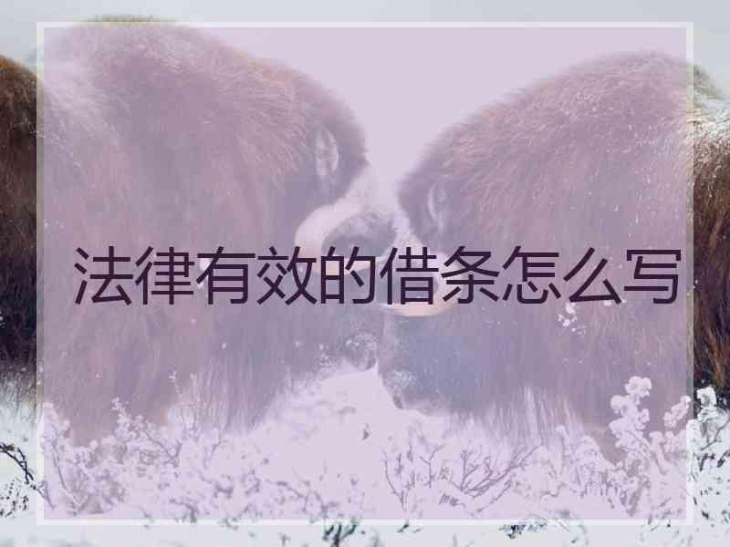 法律有效的借条怎么写