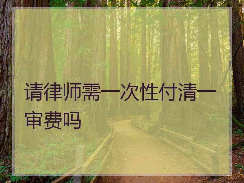 请律师需一次性付清一审费吗